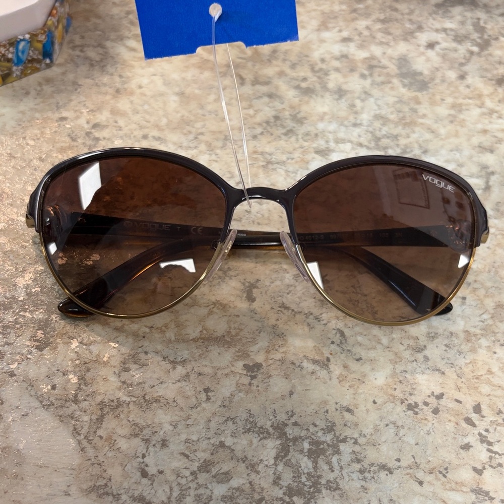 Vogue Women's Sunglasses with Black and Gold Frame